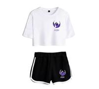 Anime Solo Leveling T-Shirt Tops and Shorts 2 Piece Outfit, Girls Summer Sets Sportswear
