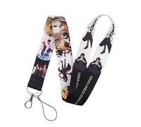Anime Source Bungo Stray Dogs Anime Manga Series Japanese Lanyard Keychain ID Badge Holder, White, One size