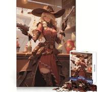 Anime Steampunk Cowgirl Jigsaws 1000 Pieces for Teenagers Decompress Smooth Cut Fun Challenge Perfect Art (50x75cm)