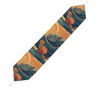 Anime Style Cat Table Runner for Dining Table, Short Plush Runners Washable & Durable Tablerunner Modern Home Decor for Wedding, Kitchen, Holiday 229*33cm