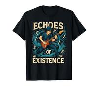 Anime Style Dynamic Guitar Musician - Echoes of Existence T-Shirt