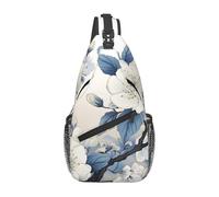 Anime Style Peach Flower Cross Body Bag Trendy Sling Bag Anti Theft Sling Backpack For Shopping Camping Men