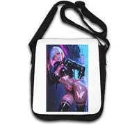 Anime Style Vaporwave Futuristic Science Fiction Pin Up Girl Shoulder Bag White