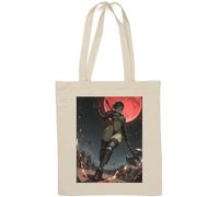 Anime Styled Kinky Blood Moon Orc Warrior Natural Cotton Tote Bag White