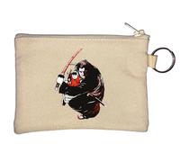 Anime Styled Samurai Strike Key Chain Coin Purse Beige