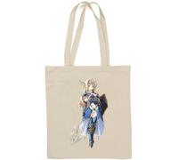 Anime Styled Tank Warrior Babe Natural Cotton Tote Bag White