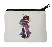 Anime Styled Wizard Witch Pin Up Girl Neoprene Coin Purse Pouch 10x11cm White
