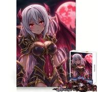 Anime Succubus with Red Moon Jigsaw Puzzle 1000 Piece for Teenagers Leisure Game Real Thick Fun Activity Great Gift (38x52cm)