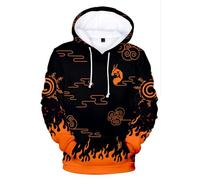 Anime Sweatshirt 3D Print Hoodie Seventh Fire Shadow Uzumaki Cosplay Costume Men Women Unisex K Style Black 3XL (Chest 119 cm)
