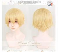 Anime Sword Art Online Alicization Eugeo Cosplay Wig Halloween Role Play Golden Short Synthetic Hair + Wig Cap