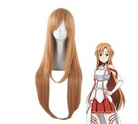 Anime Sword Art Online Golden Brown Wig Yuuki Asuna Asada Shino Synthetic Hair Cosplay Costume Wigs+Free Wig Cap 3
