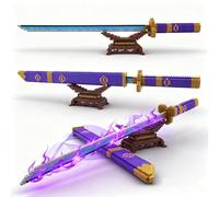 Anime Swords Building Blocks Set, 22.8in Piece One Cosplay Pirate Samurai Zoro Yamato Sword Building Kit with Scabbard & Stand Compatible with Lego, Top Japanese Famous Katana Sword Toy