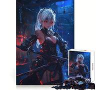 Anime Swordswoman 1000 Piece Jigsaw Puzzle for Adults Creative Craft Bright Detail Home Game Evening Game (38x26cm)