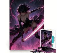 Anime Swordswoman 1000 Piece Jigsaws for Adults Puzzle Unwind Game Sharp Edge Playful Challenge Home Accent (38x26cm)