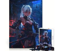 Anime Swordswoman for Adults 1000 Piece Puzzle Cognitive Train Clean Connection Pattern Build Room Art (38x52cm)