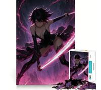 Anime Swordswoman Jigsaws 1000 Pieces for Teenagers Decompress Smooth Cut Fun Challenge Perfect Art (50x75cm)