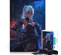 Anime Swordswoman Puzzles for Adults 1000 Piece Mental Skill Sharp Cut Enjoyable Challenge Xmas Present (50x75cm)