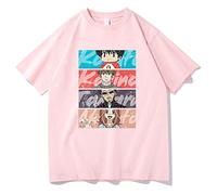 Anime T-shirt Kotaro Lives Alone Printed Versatile T-shirt Short Sleeves Cotton Summer T Shirts Men Women Fashion Neutral T-shirt Short Sleeves Tops XXS~3XL-Pink||L