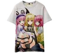 Anime T-Shirts Kotegawa Yui Nana Astar Deviluke Tshirt Anime Figure Printed Short Sleeved Tee Shirt Round Neck Cartoon Fashion Casual Sports Top Summer T-Shirts for Men Women Teens