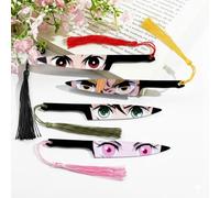 Anime Tanjiro Nezuko Bookmark Set, 4-Piece Acrylic Cartoon Hashira Bookmarks for Readers, Students, Anime Fans, Book Lovers,Reading Accessories (4pc Tanjiro)