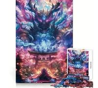 Anime Temple of The Gods 1000 Piece Jigsaws for Adults Puzzle Unwind Game Sharp Edge Playful Challenge Home Accent (50x75cm)