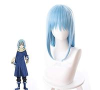 Anime Tensei shitara Slime Datta Ken Cosplay Wigs Rimuru Tempest Wigs 40cm Blue Synthetic Hair Heat Resistant + Wig Cap