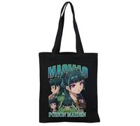 Anime The Apothecary Diaries Print Canvas Bag Fashion Casual Reusable Shopping Tote Shoulder Handbag for Women Men, Lightweight Carry-All Purse with Handle, 38x34cm-Black1