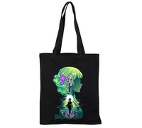 Anime The Apothecary Diaries Print Canvas Bag Fashion Casual Reusable Shopping Tote Shoulder Handbag for Women Men, Lightweight Carry-All Purse with Handle, 38x34cm-Black3