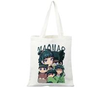 Anime The Apothecary Diaries Print Canvas Bag Fashion Casual Reusable Shopping Tote Shoulder Handbag for Women Men, Lightweight Carry-All Purse with Handle, 38x34cm-White2