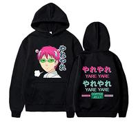 Anime The Disastrous Life Of Saiki K Saiki Kusuo Cartoon Hoodie Sweatshirt For Cosplay Or Festival Gift,Black,L