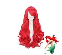 Anime The Little Mermaid Princess Ariel Cosplay Wig Halloween Play Wig Party Stage Synthetic Red Curly Hair