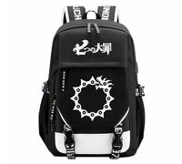 Anime The Seven Deadly Sins Character Tattoo Pattern Print Nylon Backpack School Bag for Manga Fans Cosplay Gift