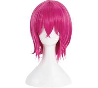 Anime The Seven Deadly Sins Cosplay Wig, Gowther Rose Red Short Hair Role Play Halloween Party Wigs + Wig Cap