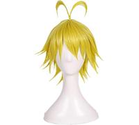 Anime The Seven Deadly Sins Cosplay Wig, Meliodas Blond Short Hair Role Play Halloween Party Wigs + Wig Cap