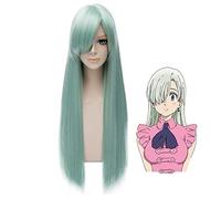 Anime The Seven Deadly Sins Elizabeth Liones Cosplay Wigs Long Straight Light Green Party Carnival Synthetic Hair Wig