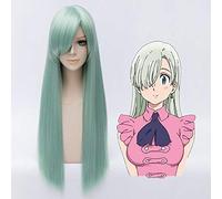 Anime The Seven Deadly Sins Elizabeth Liones Wigs Long Llight Green Heat Resistant Synthetic Hair Cosplay Wig + Free Wig Cap