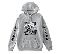 Anime The Seven Deadly Sins Grey Cartoon Print Hoodie,Unisex Sweatshirt for Manga Meliodas Fans Cosplay Gifts