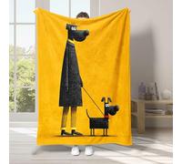 Anime Throws for Sofas Dog Bohemian Style Throw Blanket, 3D Printing, Flannel, Light and Warm, Retro Style, Suitable for Adults, 150x200 Cm
