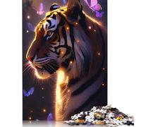 Anime Tiger Jigsaw Puzzle 500 Pieces Adult Puzzle Creative Wood Jigsaw Games Educational Toys Home Decoration 500pcs (52x38cm)