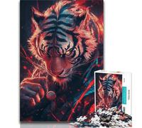 Anime Tiger Puzzles for Adults Teens 1000 Pieces,Learning Educational Toys Family Games with Matching Poster And Trivia Sheet (50x75cm)