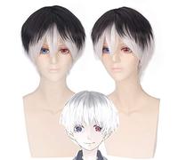 Anime Tokyo Ghoul Re Kaneki Ken Sasaki Haise Black White Mix Short Synthetic Hair Cosplay Costume Wigs + Wig Cap PL-198