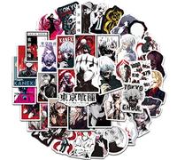 Anime Tokyo Ghoul Sticker Pack 50pcs, Vinyl Sticker for Water Bottles Laptop Skateboard Notebook, Gift for Adults Kids Teens