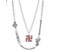 Anime Tokyo Revenger Double Necklace Dragon Tiger Tattoo Pendant Necklace Punk Men Jewelry