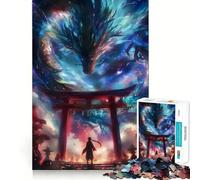 Anime Torii Gate Dragon 1000 Piece Jigsaw Puzzles for Adults Cognitive Boost Snug Edge Fun Play Table Accent (38x52cm)