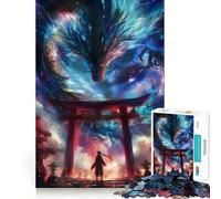 Anime Torii Gate Dragon Jigsaw Puzzles for Adults 1000 Pieces Restful Game Accurate Cut Family Bond Fine Art (50x75cm)