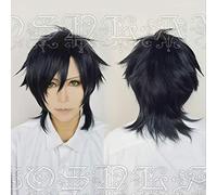 Anime Touken Ranbu Online Shokudaikiri Mitsutada Cosplay Wigs Short Dark Blue Heat Resistant Synthetic Hair Wig + Wig Cap