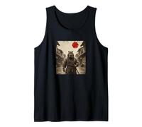 Anime Ukiyo-e Japanese Vintage Warrior Samurai Capybara Tank Top