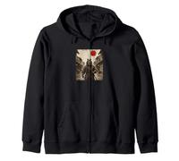 Anime Ukiyo-e Japanese Vintage Warrior Samurai Capybara Zip Hoodie