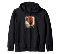 Anime Ukiyo-e Japanese Vintage Warrior Samurai Capybara Zip Hoodie