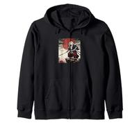 Anime Ukiyo-e Japanese Vintage Warrior Samurai Capybara Zip Hoodie